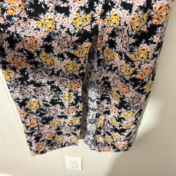 AFRM Hazel Women's Floral Smocked Gold Bouquet V Neck Midi Romantic Dress Size M - Picture 6 of 14